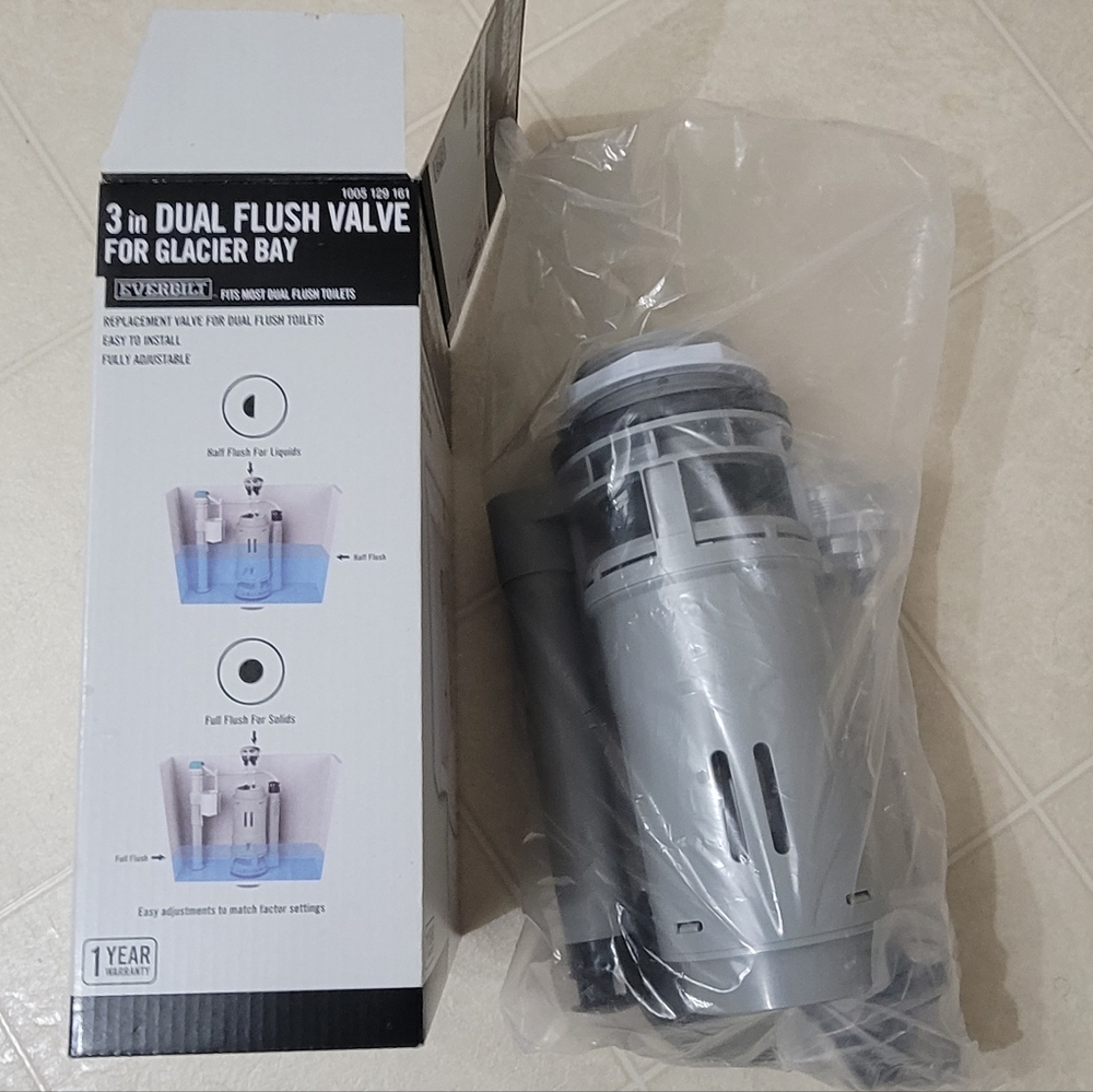 3 in Dual Flush Valve for Glacier Bay - Grey Replacement Toilet Valve